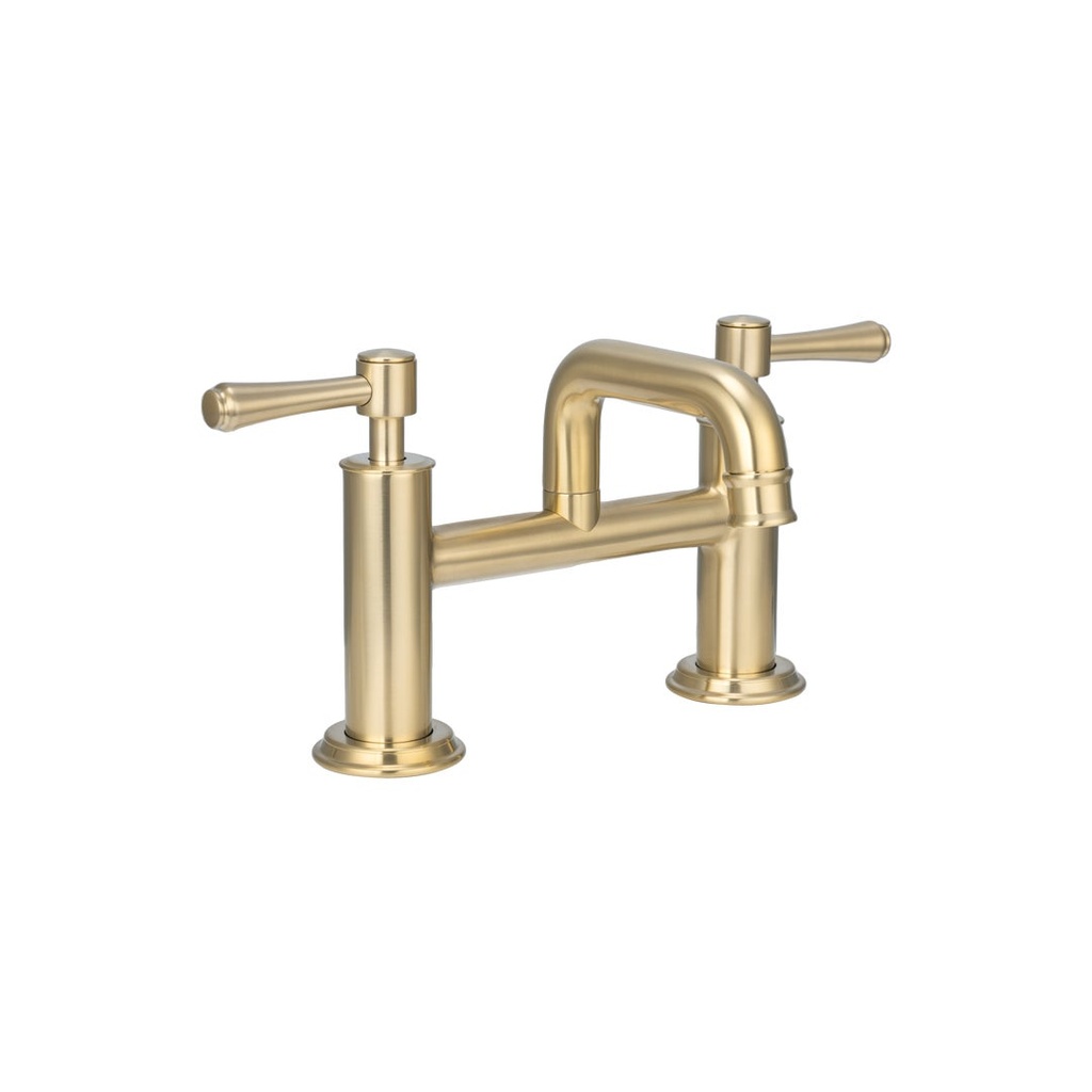[19106] Kingsley Basin Bridge Mixer Tap - Brushed Brass