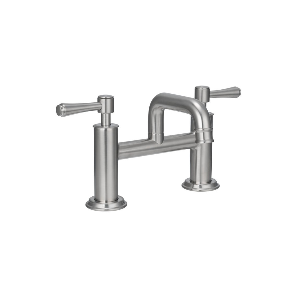 [19108] Kingsley Basin Bridge Mixer Tap - Brushed Nickel