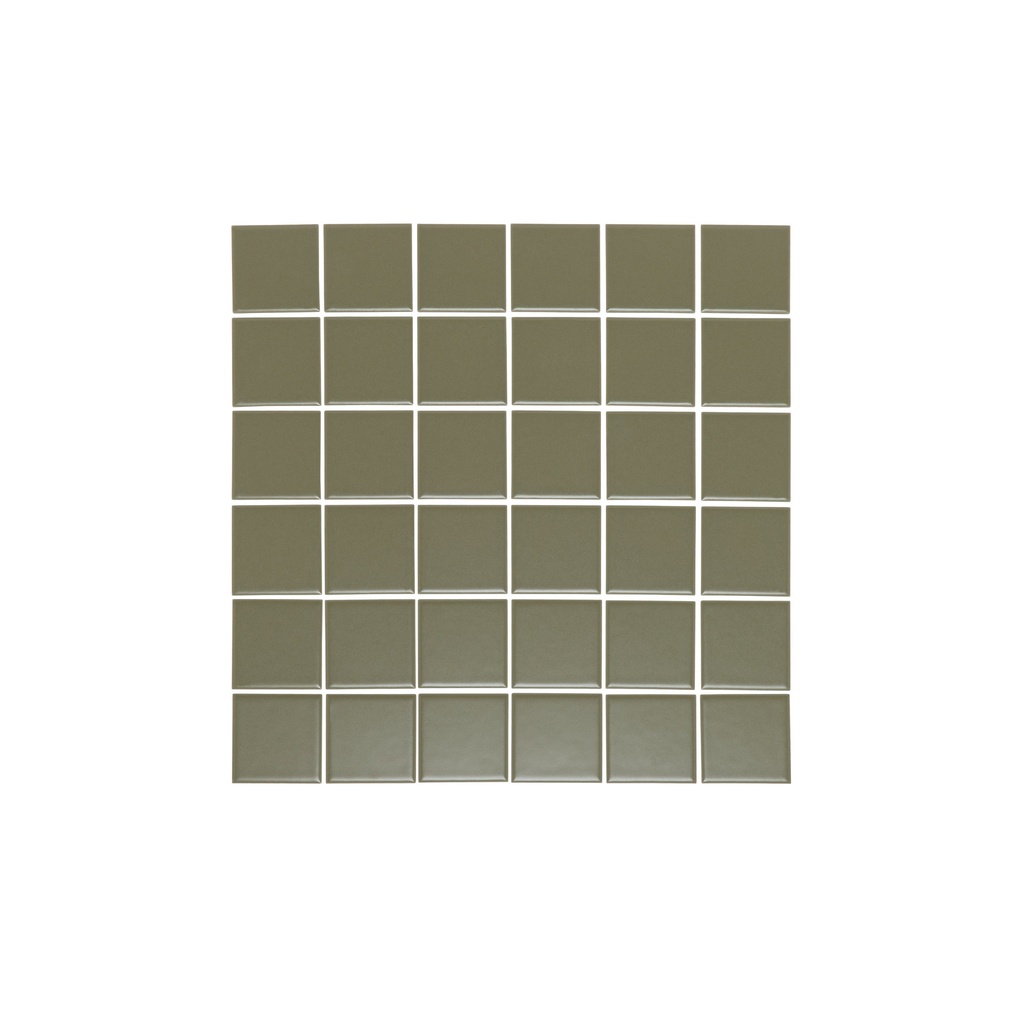 Atami Small Square Mosaic Tile - Olive Green