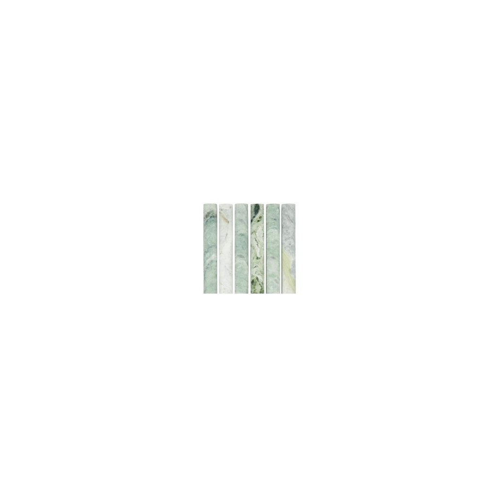 Narita Marble Rounded Finger Mosaic Tile - Jade Green (Sample)