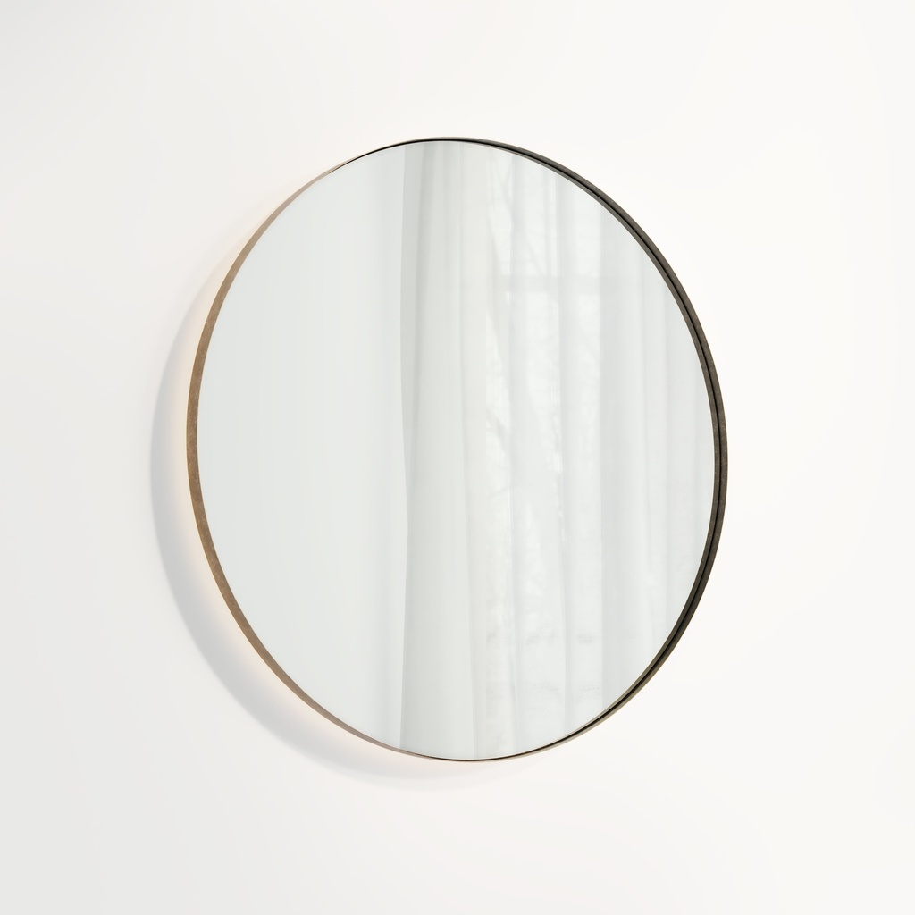 Round LED Mirror 800mm - Tumbled Aged Brass