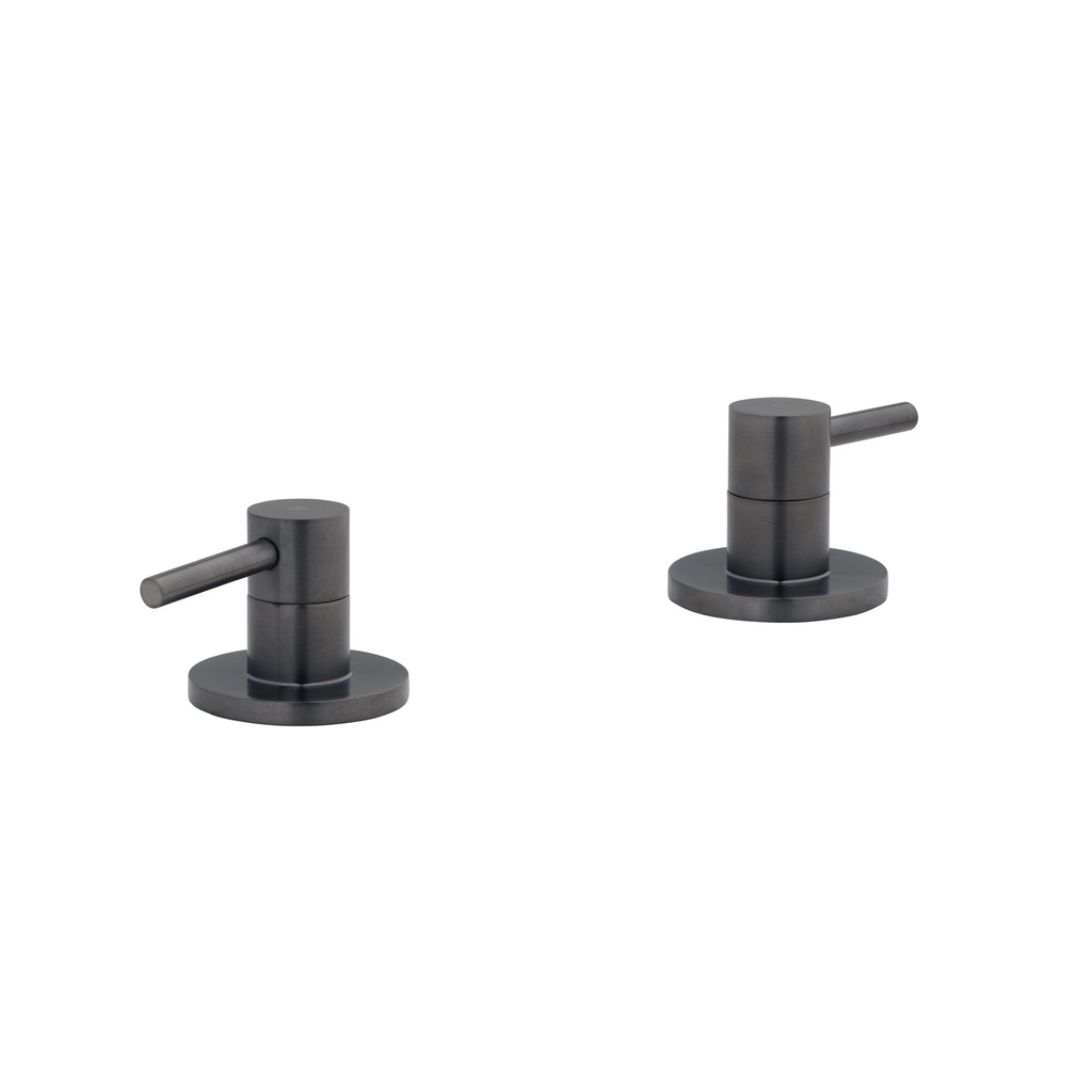 [20181] Elysian Assembly Bench-Mounted Taps - Brushed Gunmetal