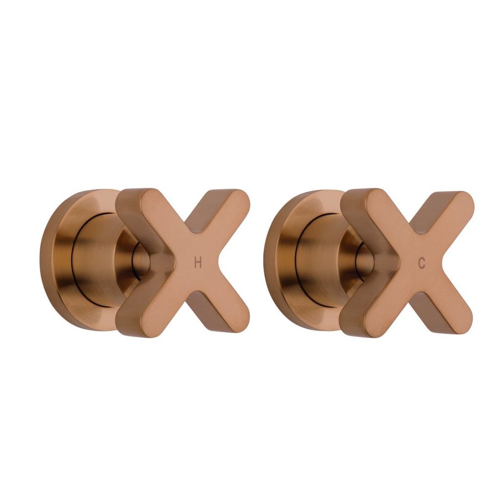 Cross Assembly Taps - Brushed Copper
