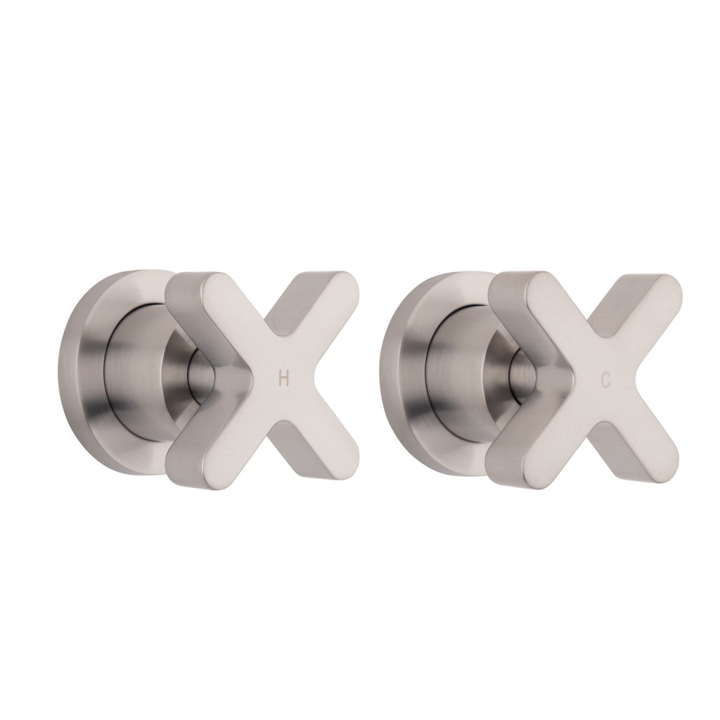 Cross Assembly Taps - Brushed Nickel