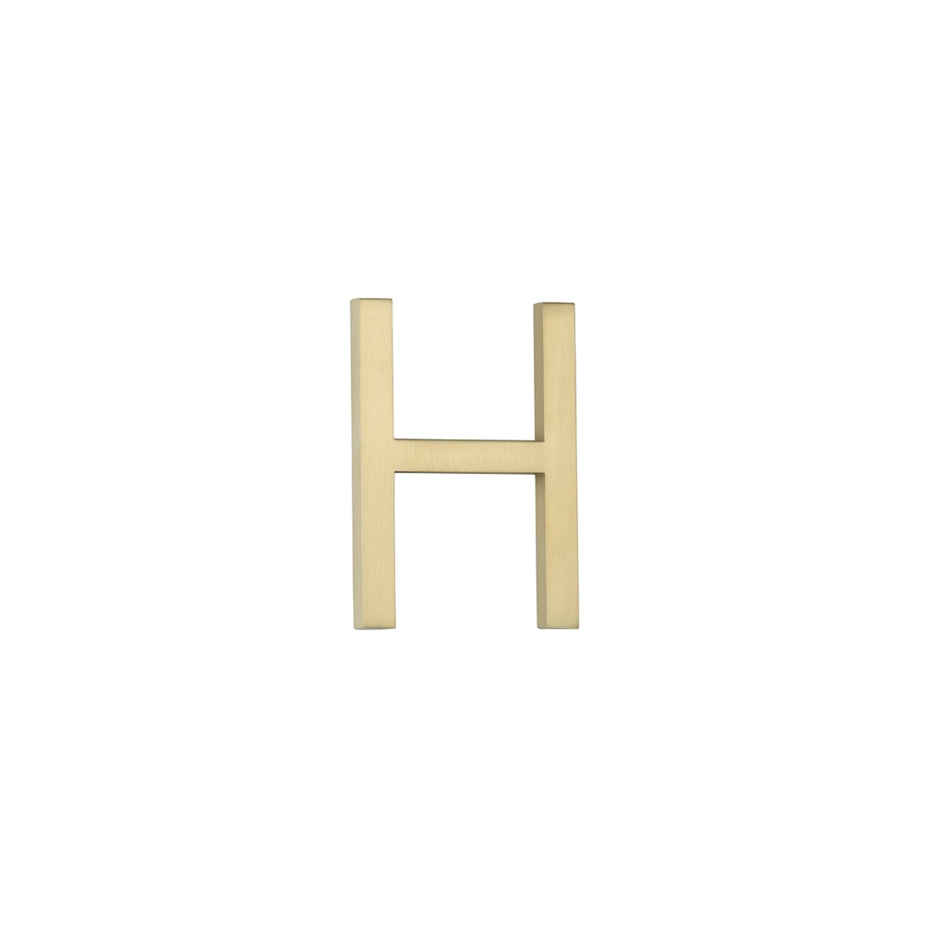 [14825] H Letter - 60mm - Brushed Brass