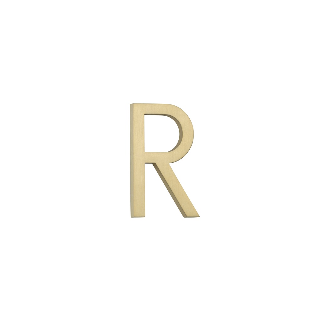 [14875] R Letter - 60mm - Brushed Brass