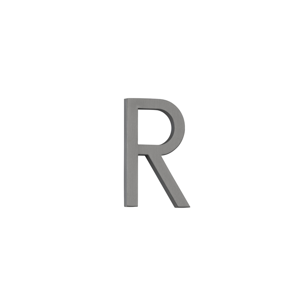 [14877] R Letter - 60mm - Brushed Gunmetal