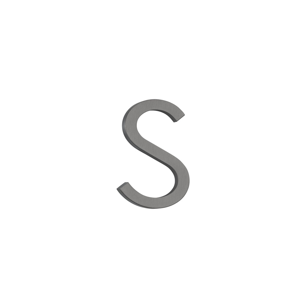 [14882] S Letter - 60mm - Brushed Gunmetal