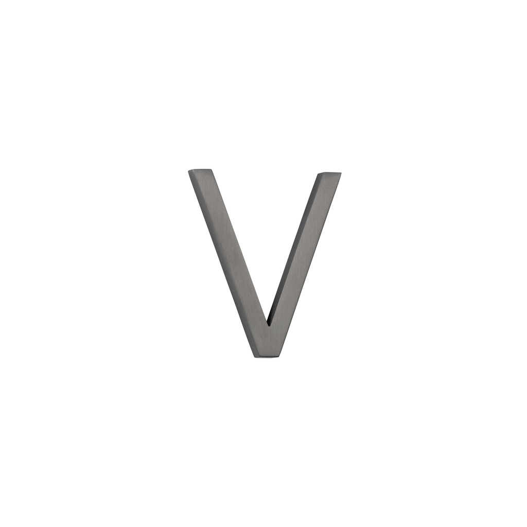 [14897] V Letter - 60mm - Brushed Gunmetal
