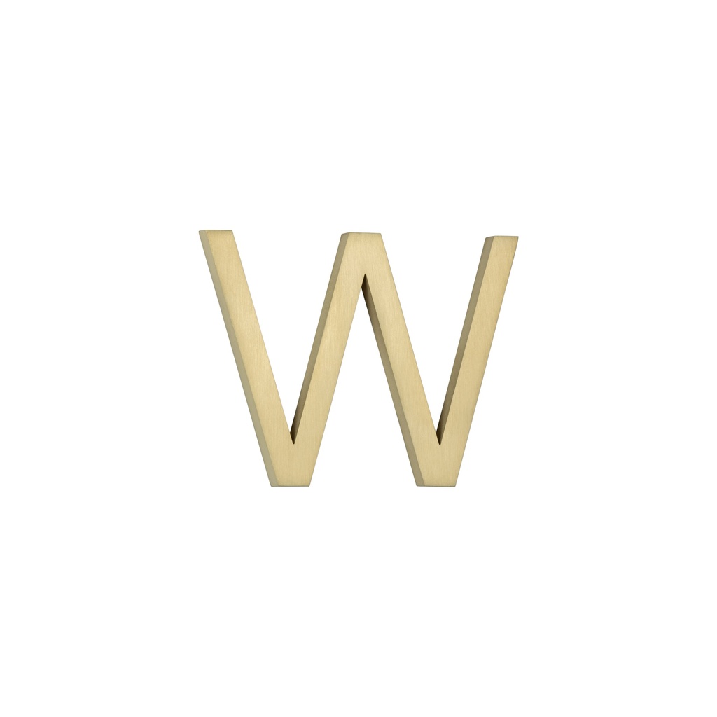 W Letter - 60mm - Brushed Brass
