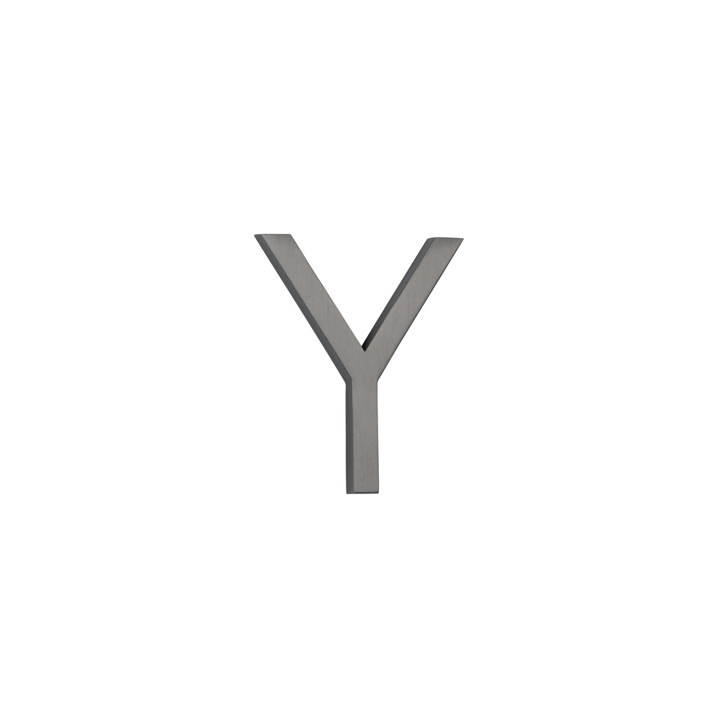 Y Letter - 60mm - Brushed Gunmetal