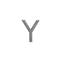 Y Letter - 60mm - Brushed Gunmetal