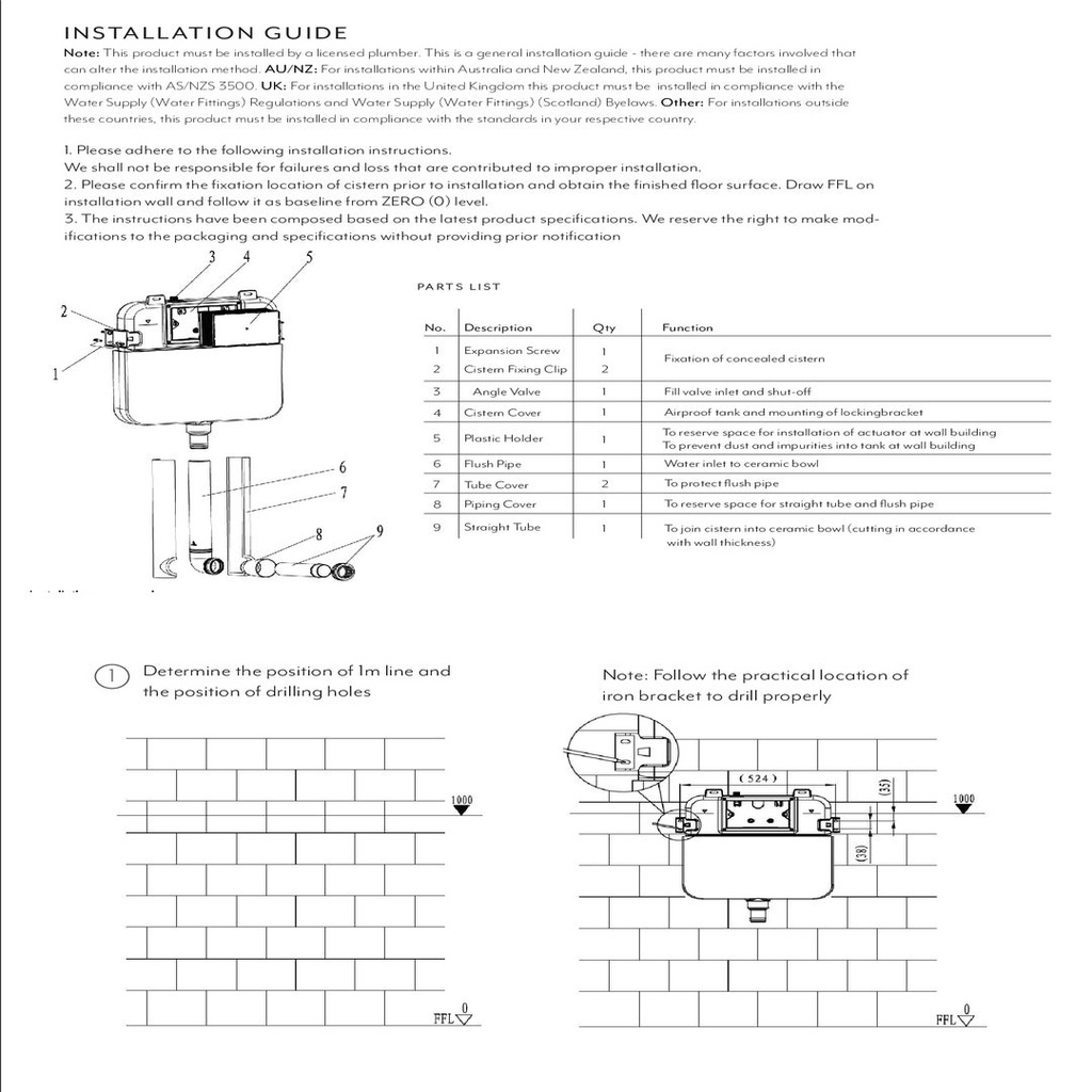 Pneumatic Concealed Cistern