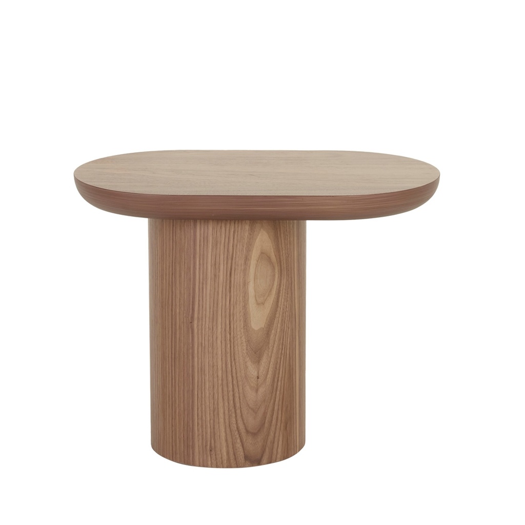Seb Pedestal Side Table - Walnut