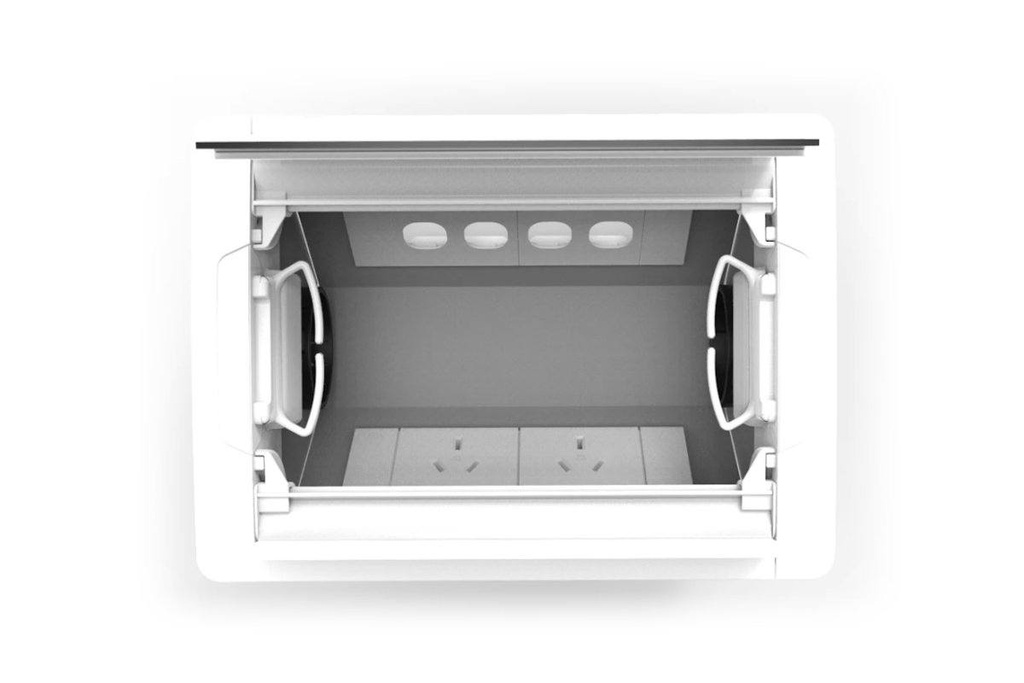 [ACD0204WT,NONE|386,0()] CMS Accede Dual Lid - In Desk Power [White]