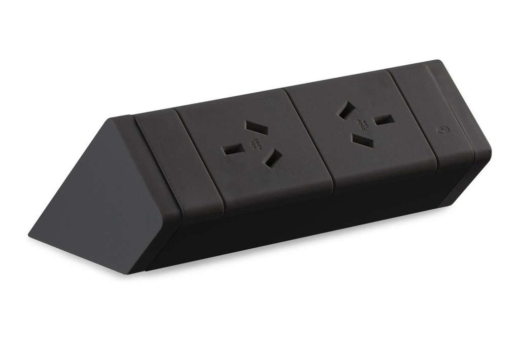 CMS Athena Rail 2 Black - Above Desk Power [2 Power]