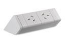 CMS Athena Rail 2 White - Above Desk Power [2 Power]