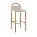 Jules Woven Outdoor Barstool - Shell - Ginger
