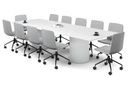 Baobab Circular Base Boardroom Rectangle Table - Rounded Corners  [3200L x 1100W with Rounded Corners]