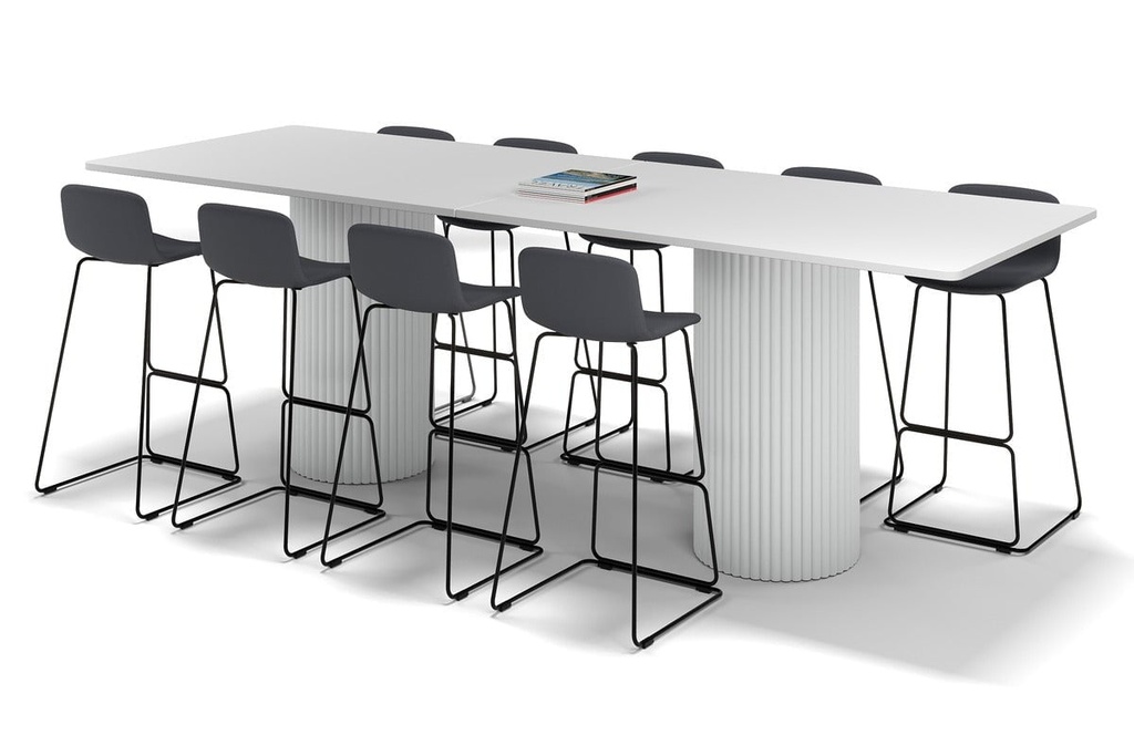 [BAOC3211.W.WT-V2|2196()] Baobab Circular Base Counter Rectangle Table - Rounded Corners [3200L x 1100W with Rounded Corners]