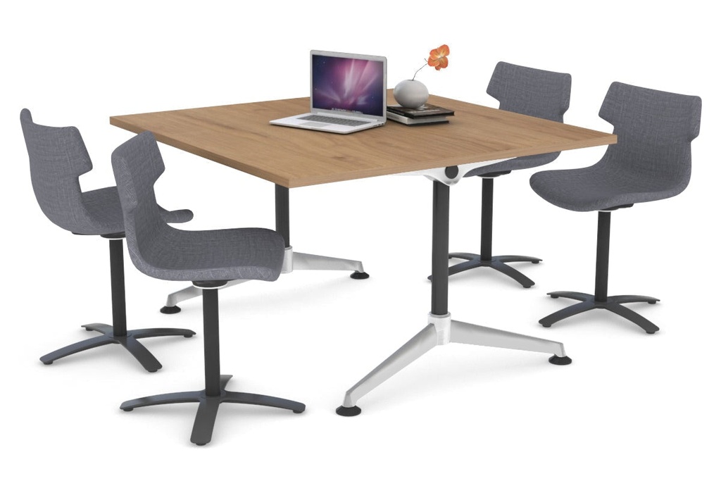 Boardroom Table Premium Indented Chrome Legs Blackjack [1200L x 1200W]