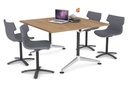 Boardroom Table Premium Indented Chrome Legs Blackjack [1200L x 1200W]