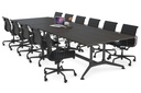 Boardroom Table Premium Indented Black Legs Blackjack [3600L x 1200W]