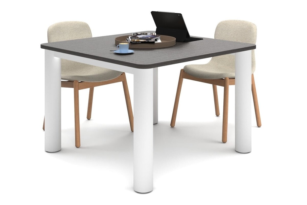 Quadro Cylinder Leg Modern Boardroom Rectangle Table - Rounded Corners [1100L x 1100W with Rounded Corners]