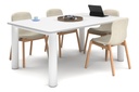 Quadro Cylinder Leg Modern Boardroom Rectangle Table - Rounded Corners [1800L x 1100W with Rounded Corners]