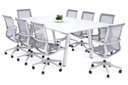 Quadro A Legs Modern Boardroom Table - Rounded Corners [1800L x 1100W with Rounded Corners]