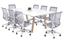 Quadro A Legs Modern Boardroom Table Wood Legs - Rounded Corners [1800L x 1100W with Rounded Corners]