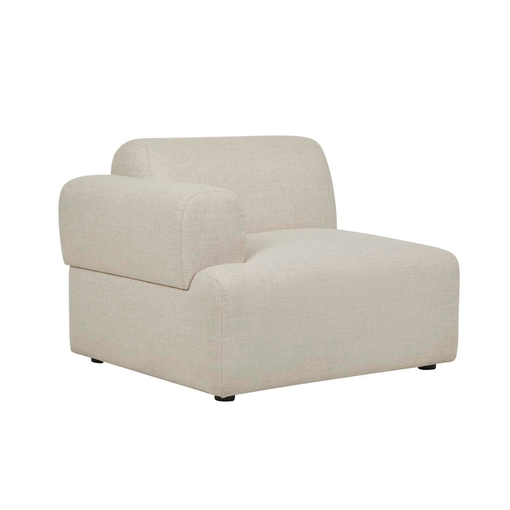 Juno Boulder 1 Seater Left Arm Sofa - Oat Weave