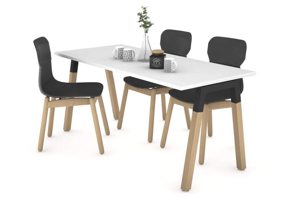 [DQDW1408.B.WT|674()] Quadro A Legs Table - Wood Legs Cross Beam [1400L x 800W]