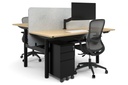 Flexi Height Adjustable 2 Person H-Bench Workstation - Black Frame [1800L x 800W with Cable Scallop]