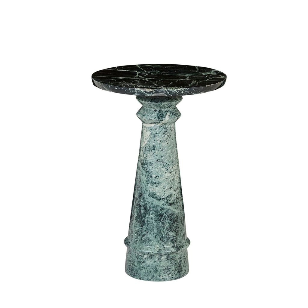 Rufus Jewel Side Table - Spider Green Marble