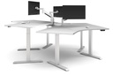 Just Right Height Adjustable 3 Person 120 Degree Workstation