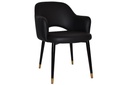 EZ Hospitality Cairo Indoor Armchair Metal Base - Slim Black Brass 4 Leg