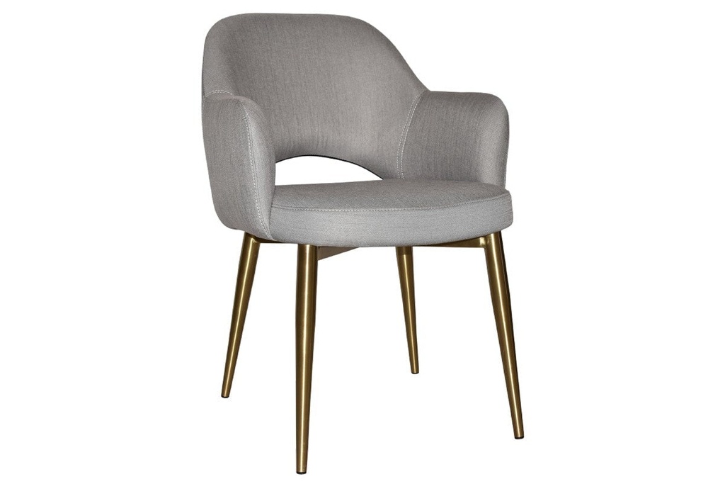 EZ Hospitality Cairo Indoor Armchair Metal Base - Slim Brass 4 Leg