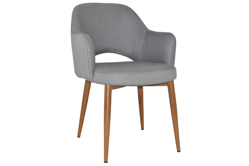[KACALMELOGST|414()] EZ Hospitality Cairo Indoor Armchair Metal Base - Slim Light Oak 4 Leg