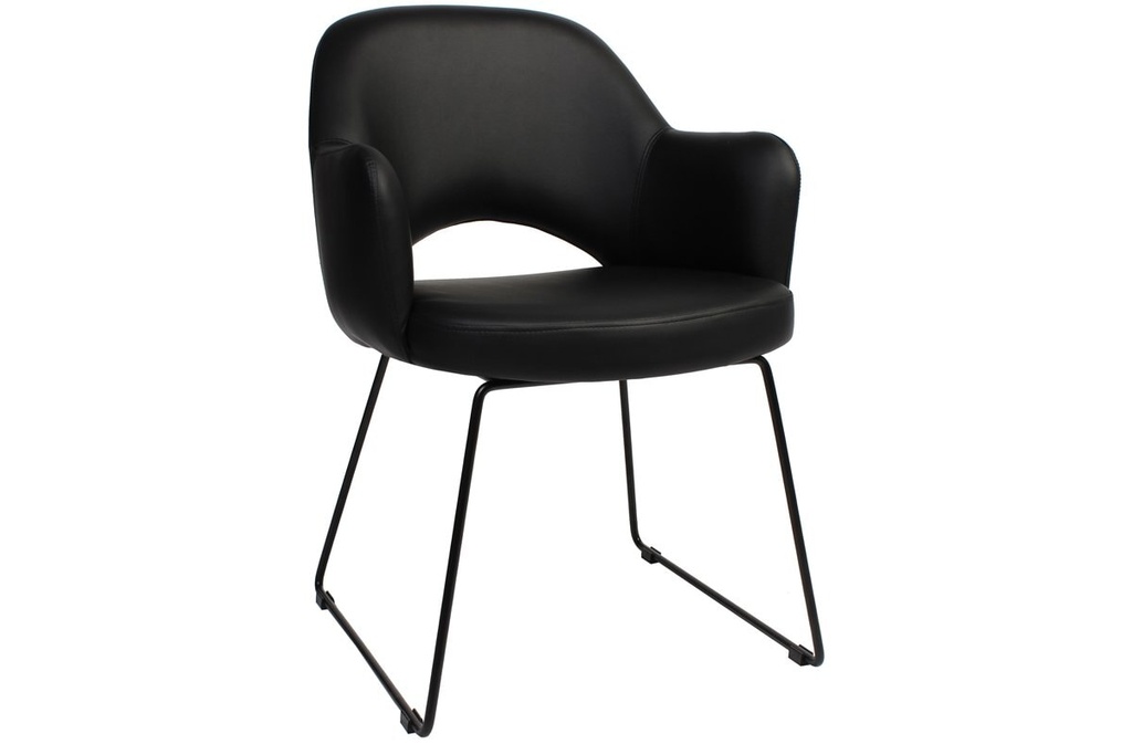 [KACALSLBKVBK|407()] EZ Hospitality Cairo Indoor Armchair Metal Base - Black Sled