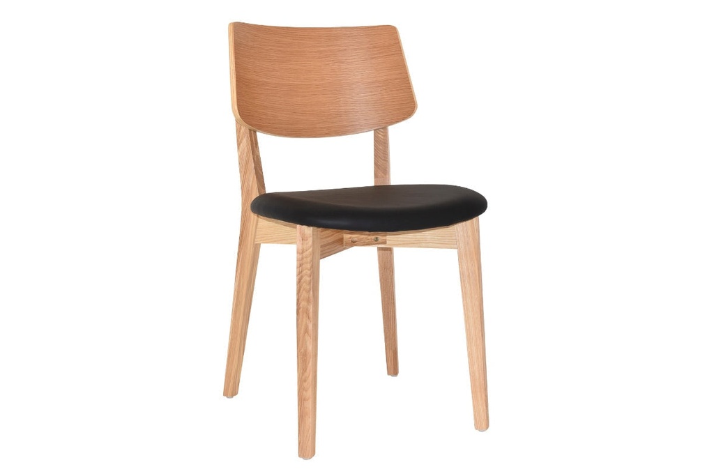 EZ Hospitality Phoenix Commercial Quality Timber Chair - Black Vinyl Seat