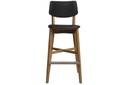 EZ Hospitality Phoenix Timber Stool with Black Vinyl Seat and Back - 760mm Seat Height