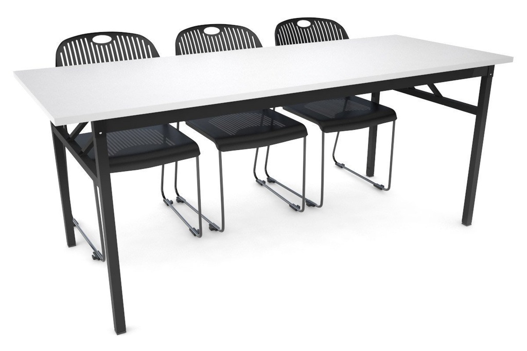 [MW.VS.1870WT|178(LS1875|174)] Sonic Steel Black Frame Folding Table [1800L x 700W]