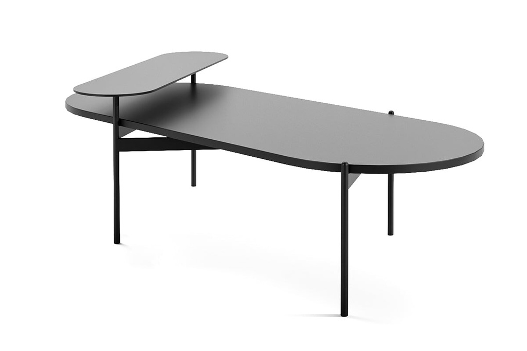 [NIDO1206 BL-BLK|352()] Sonic Mido Coffee Table - Oval