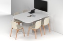Baobab Circular Base Half Meeting Table - Large Rounded Corners [1500L x 1200W with Large Rounded Corners]