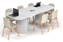 Baobab Circular Base Boardroom Table - Large Rounded Corners [2400L x 1000W with Large Rounded Corners]