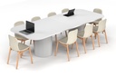 Baobab Circular Base Boardroom Table - Large Rounded Corners [3000L x 1200W with Large Rounded Corners]