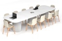 Baobab Circular Base Boardroom Table - Large Rounded Corners [3600L x 1200W with Large Rounded Corners]