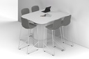 Baobab Circular Base Half Counter Rectangular Table - Large Rounded Corners [1500L x 1200W with Large Rounded Corners]