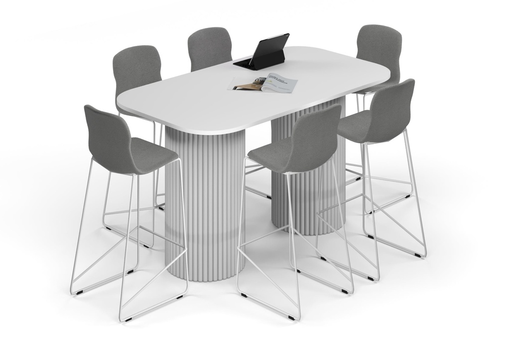 Baobab Circular Base Counter Rectangular Table - Large Rounded Corners [1800L x 1000W with Large Rounded Corners]